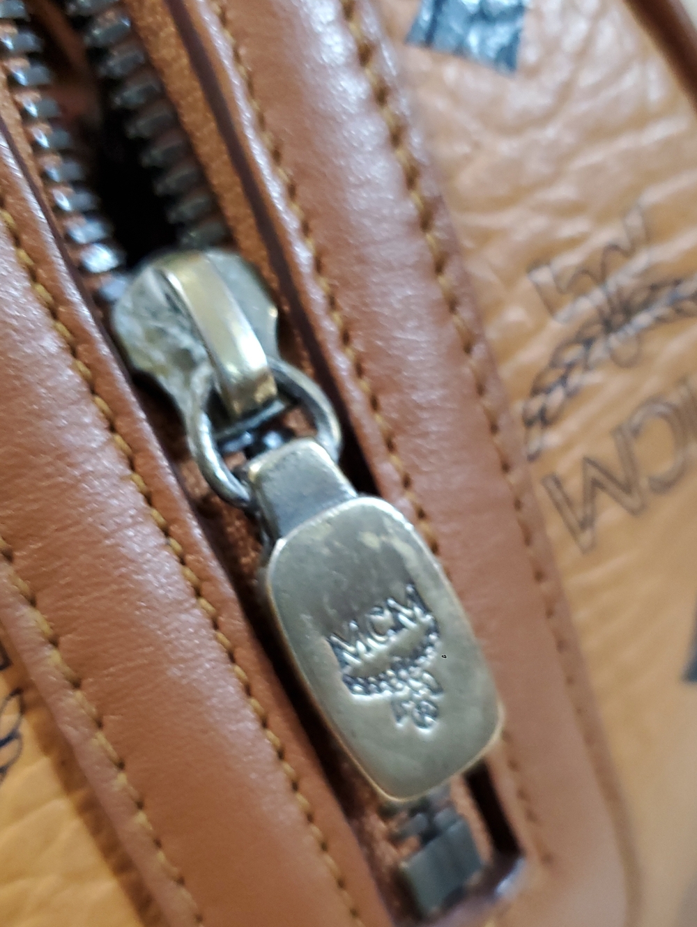 MCM Cognac Visetos Satchel Bag - Picture 10 of 11
